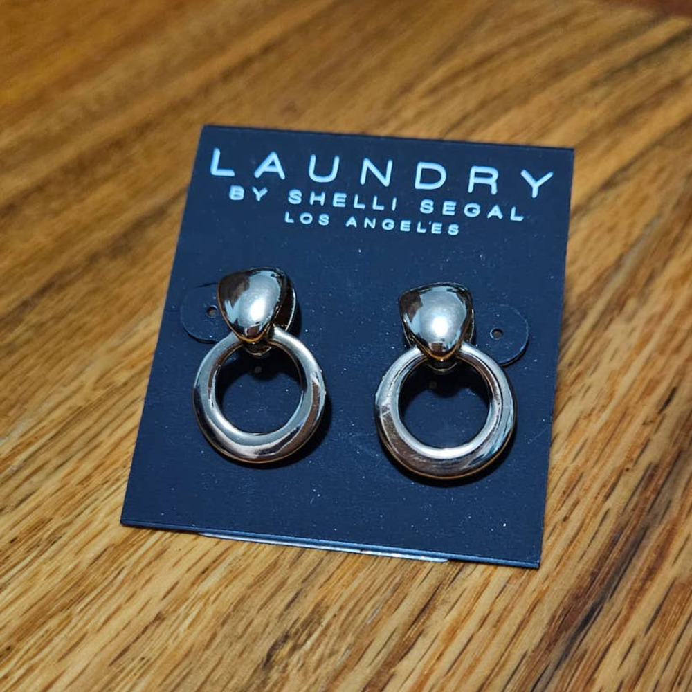 NEW! Laundry by Shelli Segal Gold-Tone Doorknocker Drop Earrings